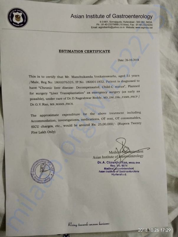Issued estimated cost by hospital