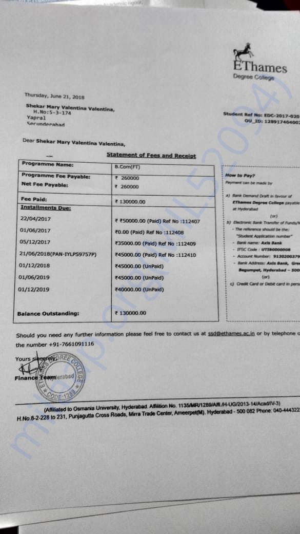 FEE FORM
