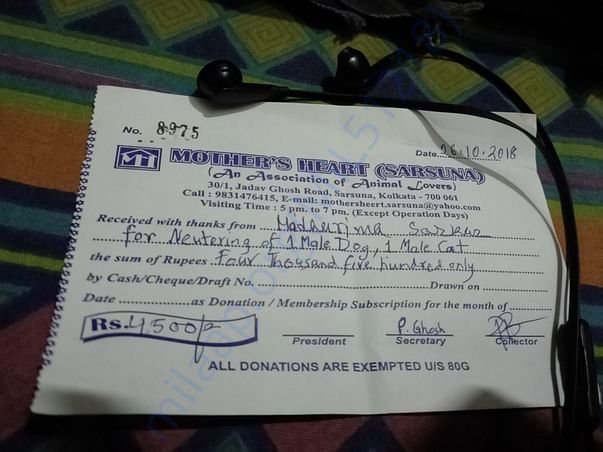 Receipt from Mother's Heart