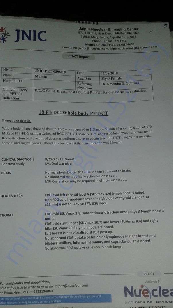 Full Body PET Scan Report