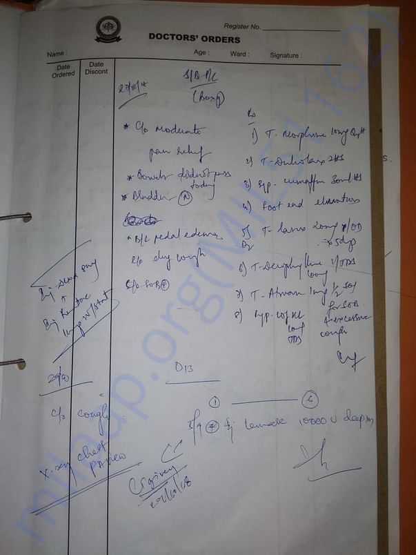 Observation and treatment details 27,28th Oct