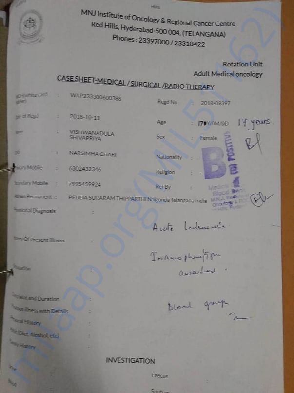 Case Sheet