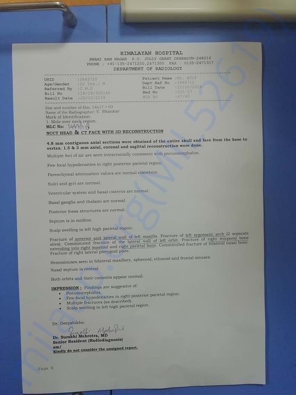 Diagnostic report