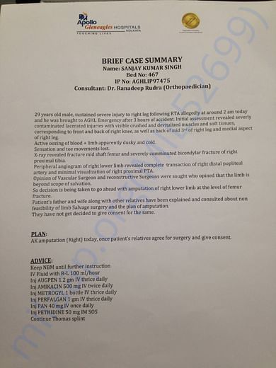 APPOLLO Brief Summary report of Sanjay