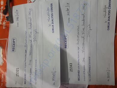 October month's dialysis bill