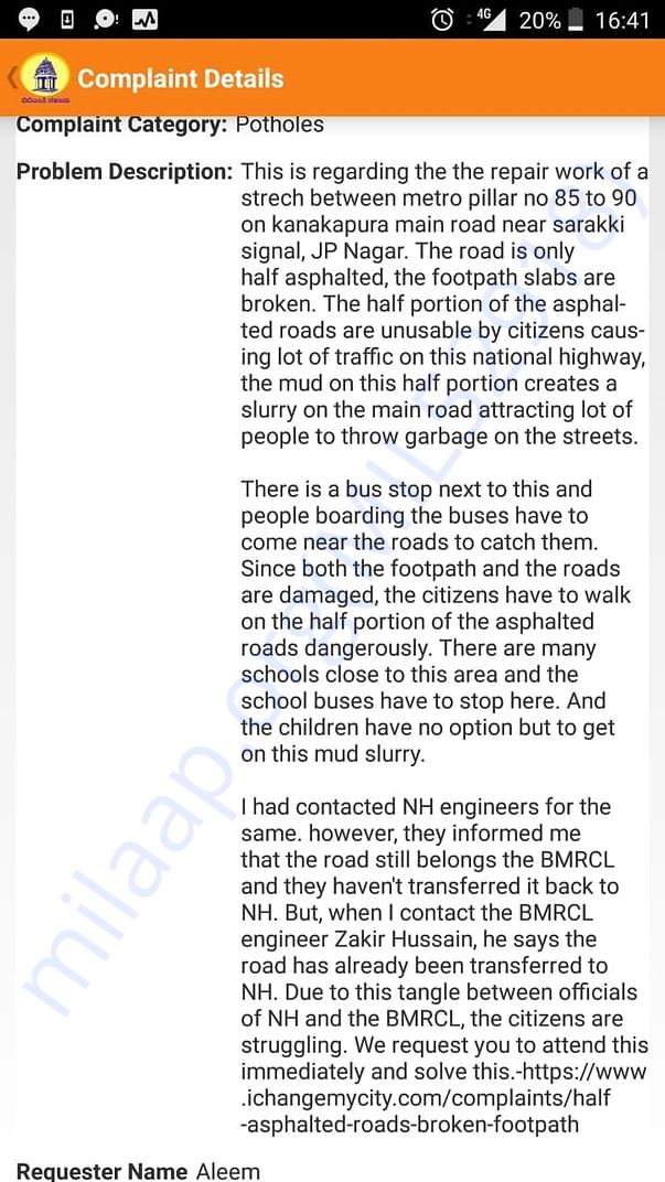 BBMP Complaint - Part 1