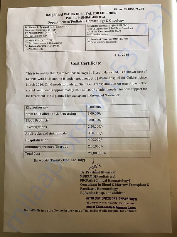 Estimation letter