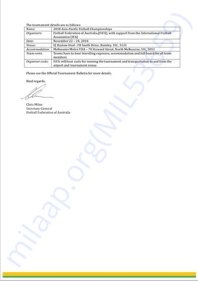 Invitation letter from AUSTRALIA page 2