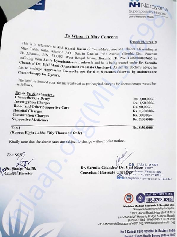 Estimation letter
