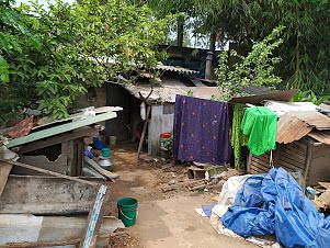 View from Main road to their home