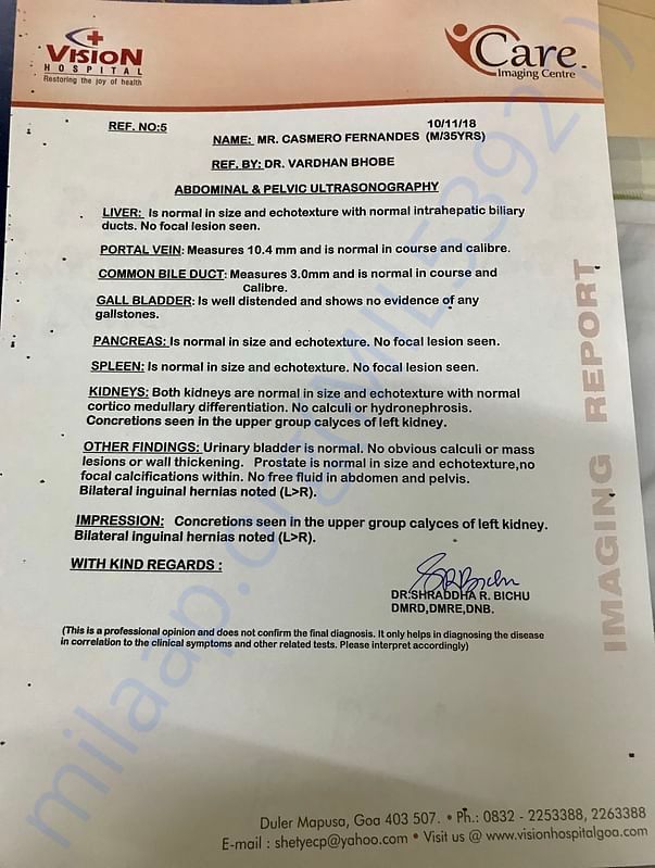 Report of hernia