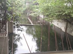 Help us to remove the accumulated rainwater and fill it up with cement