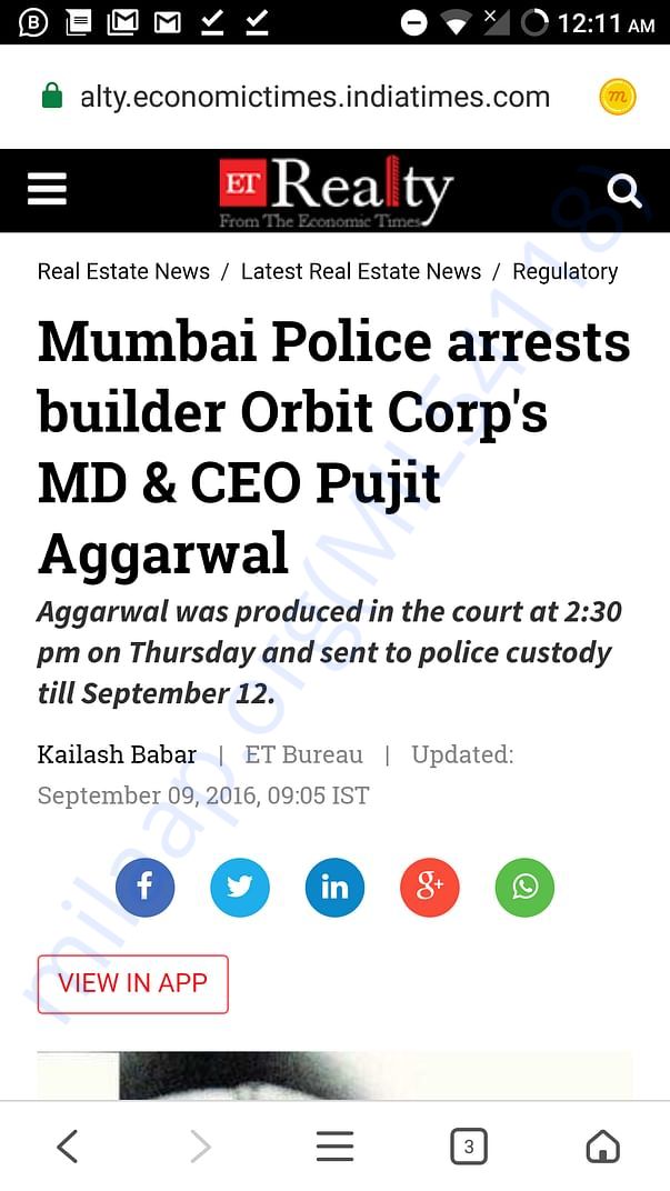 News of Arresting Our Builder
