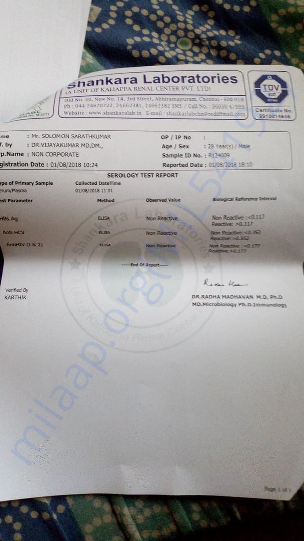 Medical report 8th month