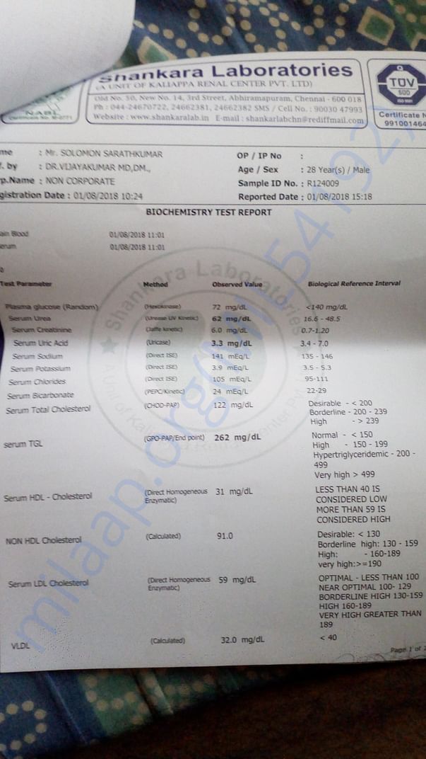 Medical report 8th month