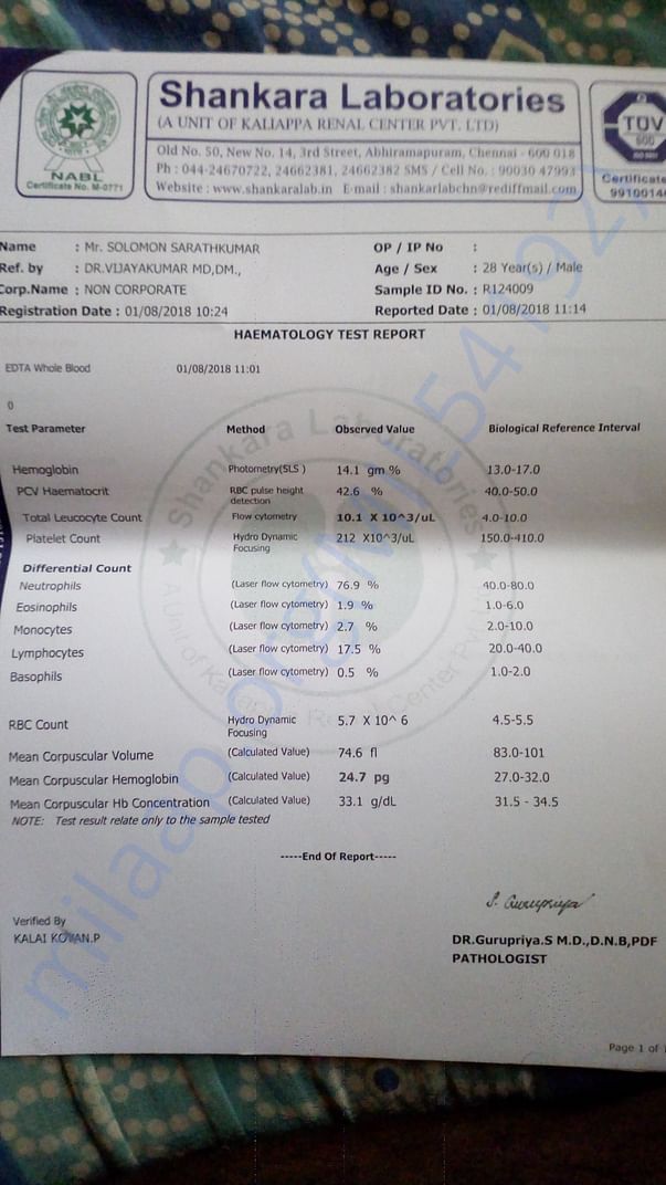 Medical report 8th month