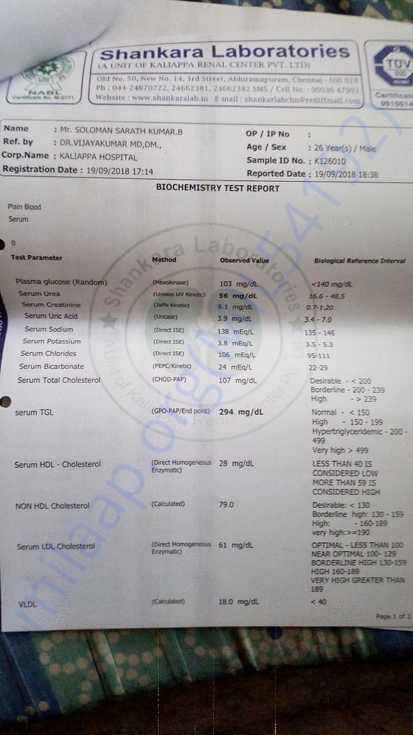 Medical report 9th month