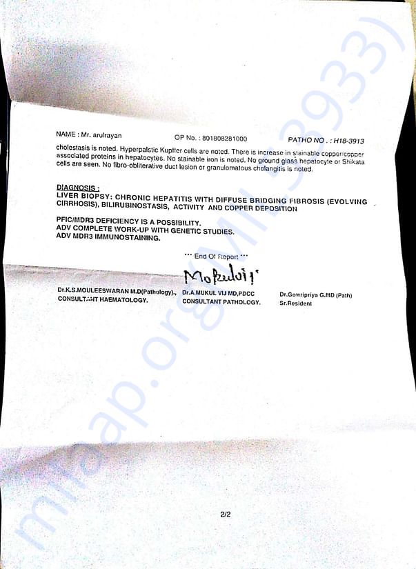 Histopathology Investigaton Report