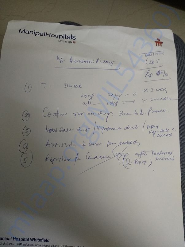 Reference by manipal hospital