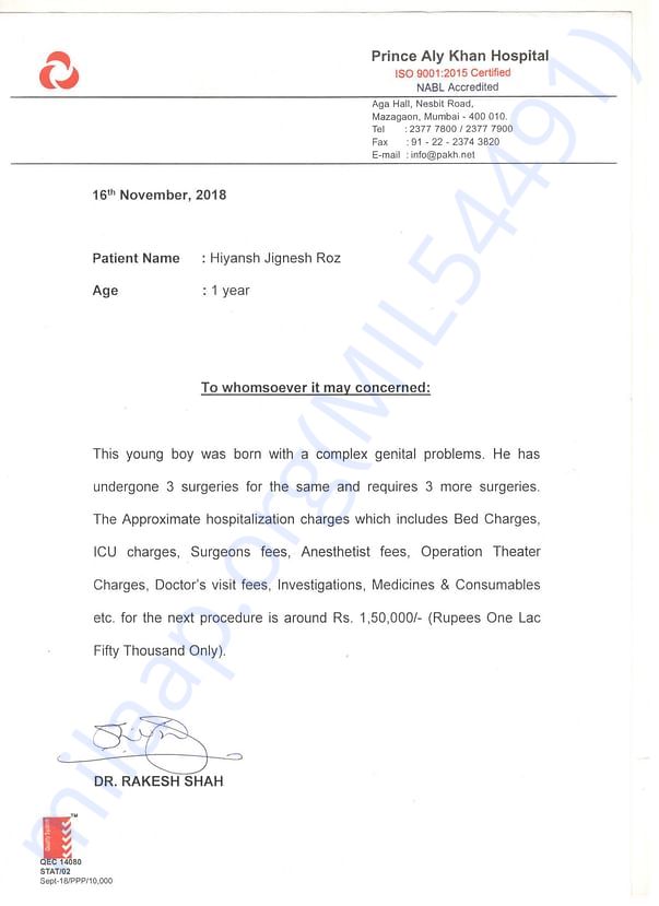 DOCTORS CERTIFICATE