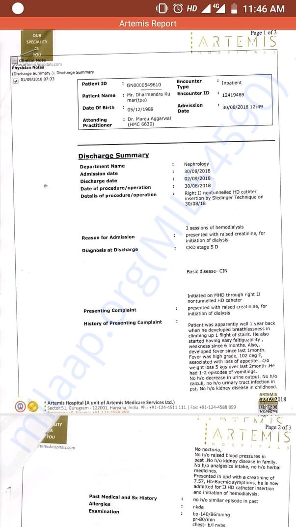 Kidney stage 5 report