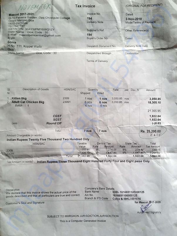 Food bill 1