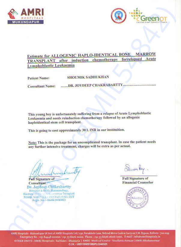 Estimation letter