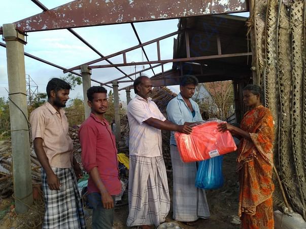 Distributing Relief materials in Remote areas - Delta region