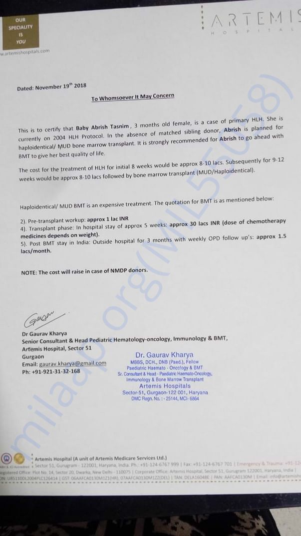 Estimation letter