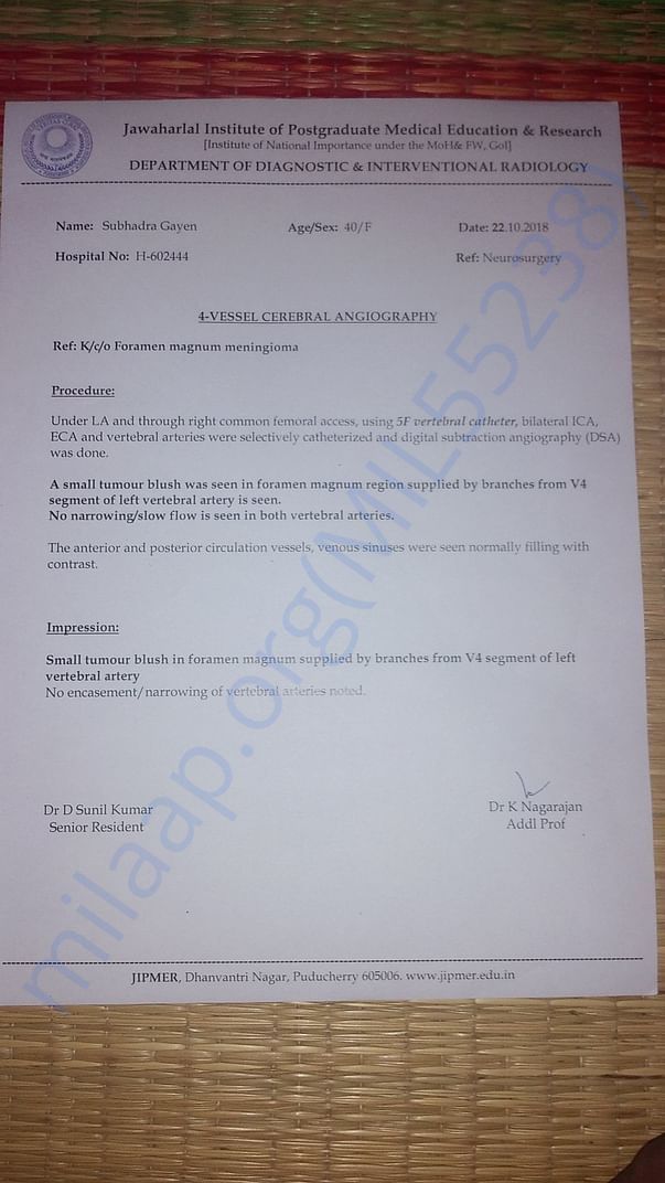 Brain tumor report