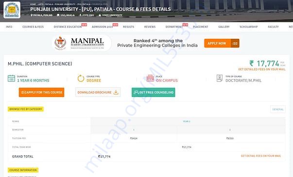 MY M.PHIL FEES