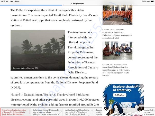 Attached are the copies of articles that came after the cyclone