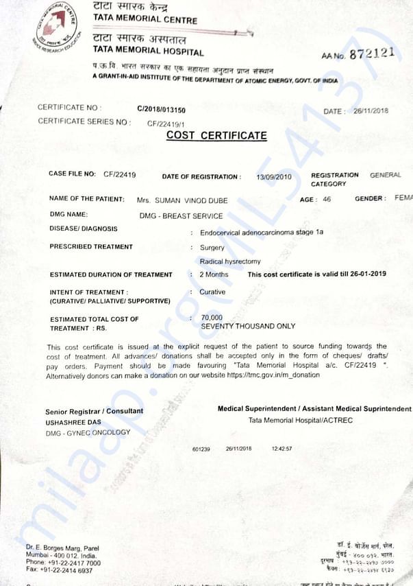 Phase 1 Cost letter