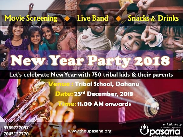 New Year Party 2018 for 800 Tribal Kids in interiors of Dahanu