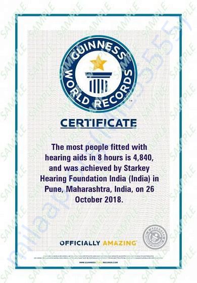GUINNESS WORLD RECORD FOR MOST PEOPLE FITTED WITH HEARING AIDS IN 8 hr