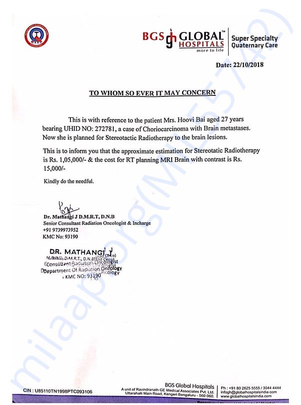 Estimation letter