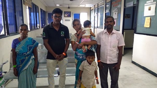 Family of Baby Jeevitha with our volunteer in Sri Ramachandra hospital