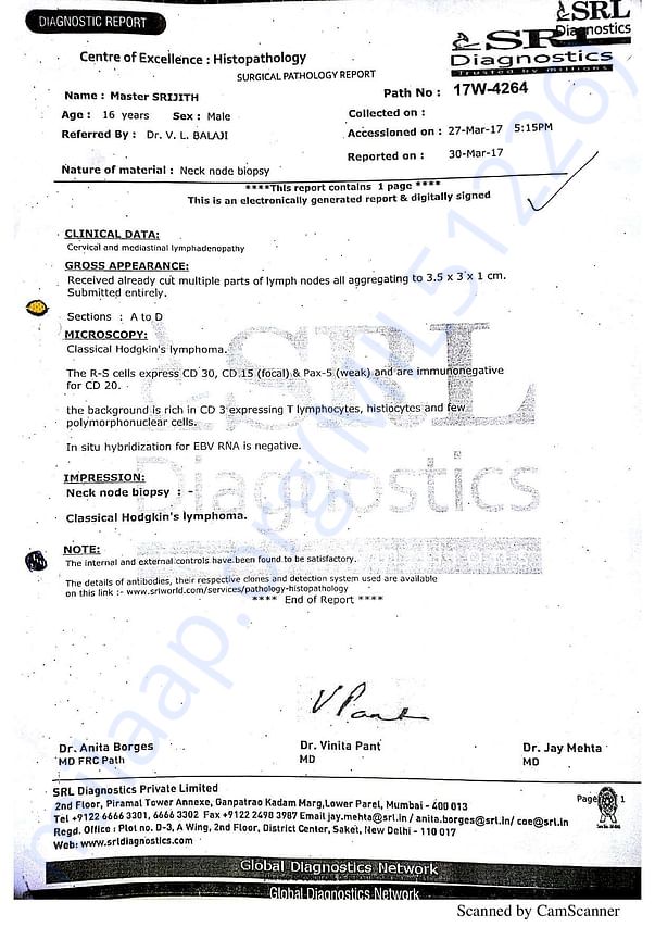 Biopsy report - 2017