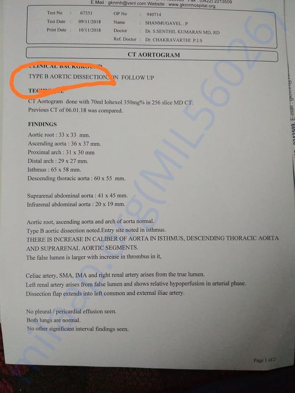 CT scan report