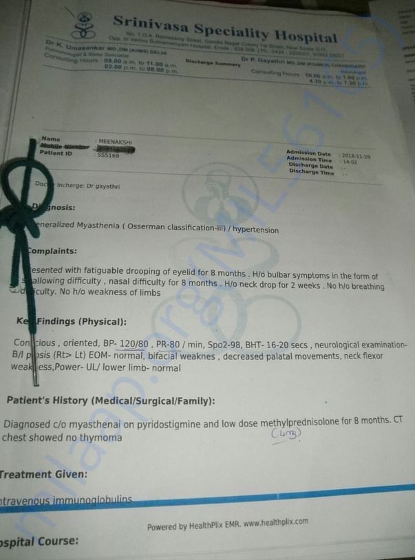 Treatment summary