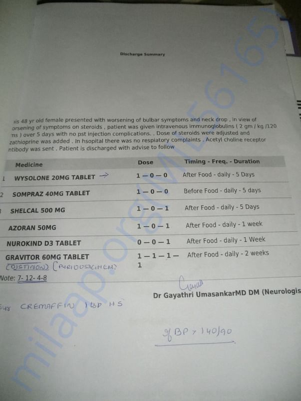 Treatment summary