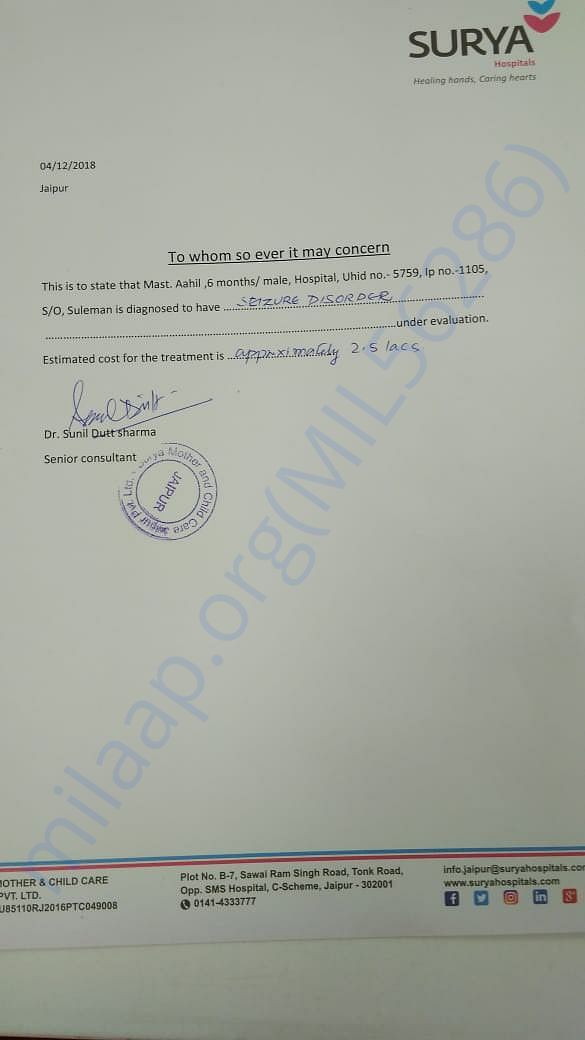 Estimation letter