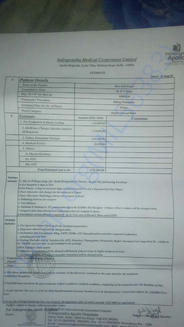 Medical estimate