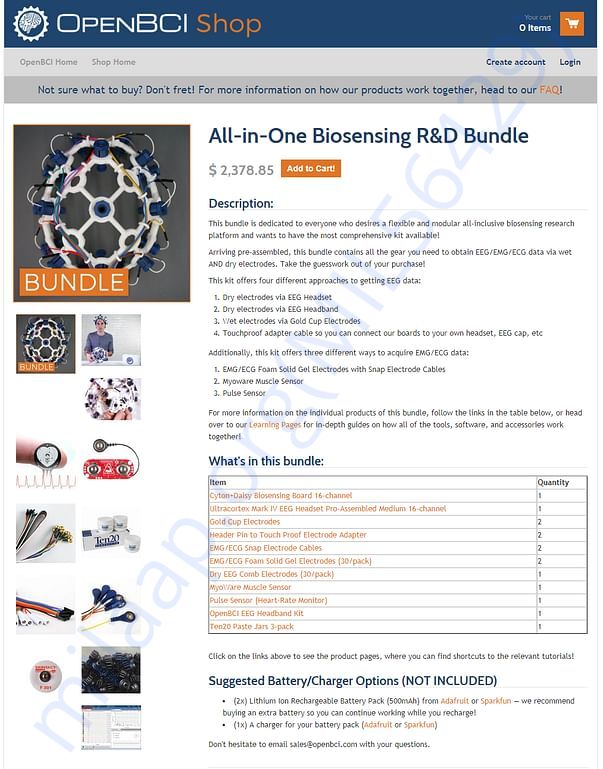 OpenBCI Bio-Sensing Bundle