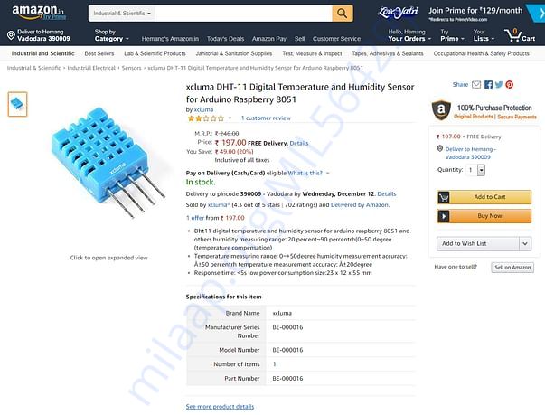 DHT-11 Temperature and Humidity Sensor