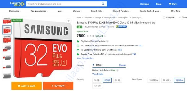 Samsung EVO Plus 32GB MicroSDHC Class 10 Memory card