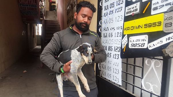 Praveen with a rescue