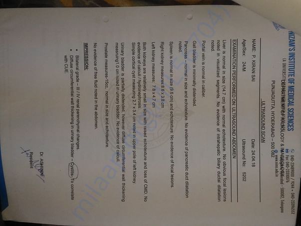 Ultrasound report