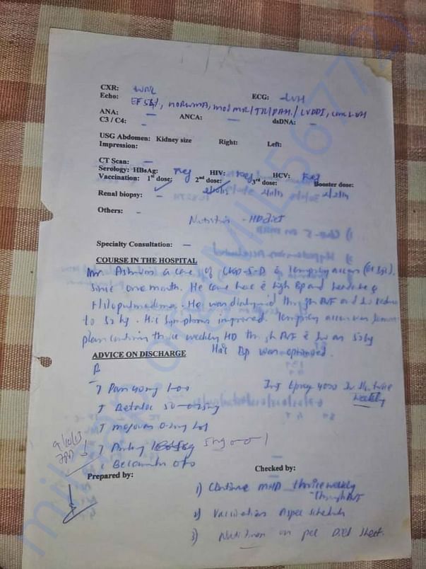 Discharge summary of 5th stage renal failure -2