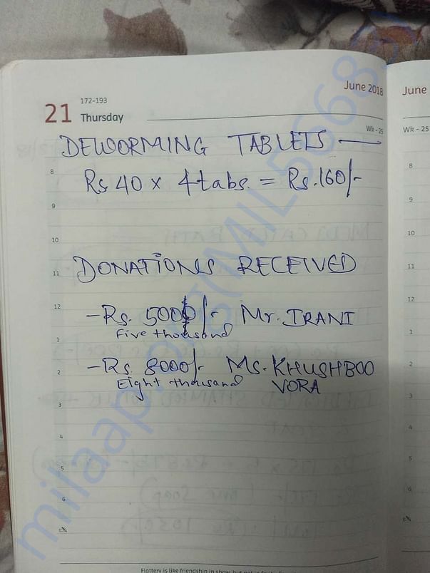 List of some of Gunda's expenses and donations recieved till now